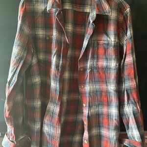 Plaid Red and Blue Women’s Light Flannel Shirt